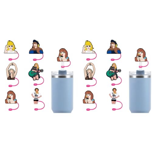 HASTHIP® 12PCS Stanley Straw Cover for Cup 30 40 Oz Taylor Swift Creative Topper Gift for Fans Cute Accessories HASTHIP® 12PCS Stanley Straw Cover for Cup 30 40 Oz Taylor Swift Creative Topper Gift for Fans Cute Accessories